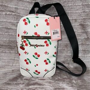 Juicy Couture White and Red Cherry Print Backpack